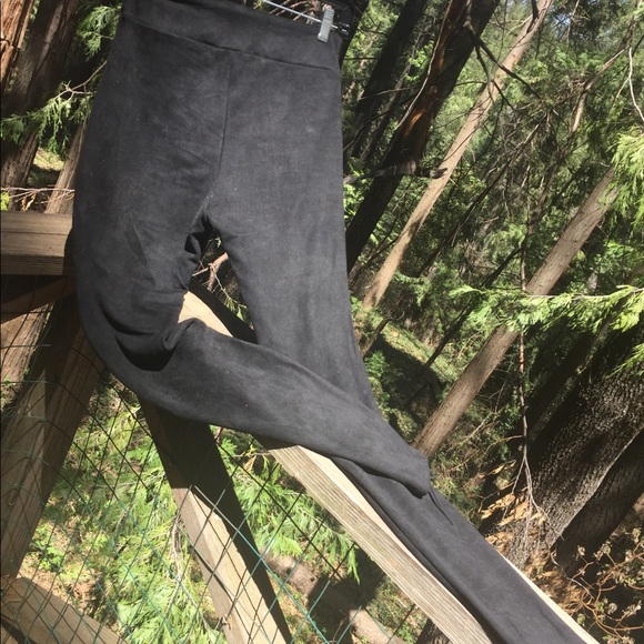 Solaris Style black faux suede leather lace up pants - Picture 9 of 10